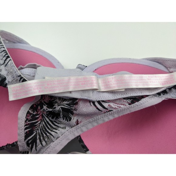 Victoria's Secret PINK Lightly Lined Push Up Bra Size 32DD Floral Lace - Picture 5 of 6